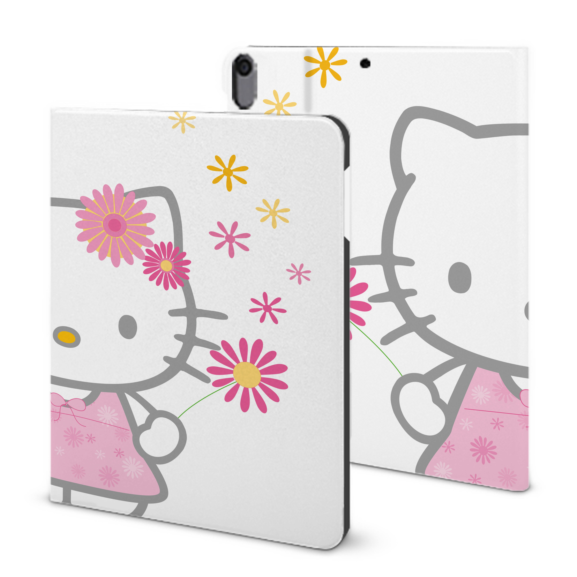 （画像用） Hello Kitty ハローキティ IPad ケース ブック型 PUレザー TPU 耐衝撃 軽量 薄型 ペン収納なし 全面保護 IPad 各モデル対応